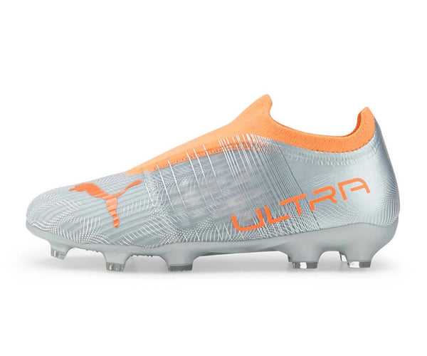 Puma Kids Ultra 3.4 FG/AG – Diamond Silver & Neon Citrus